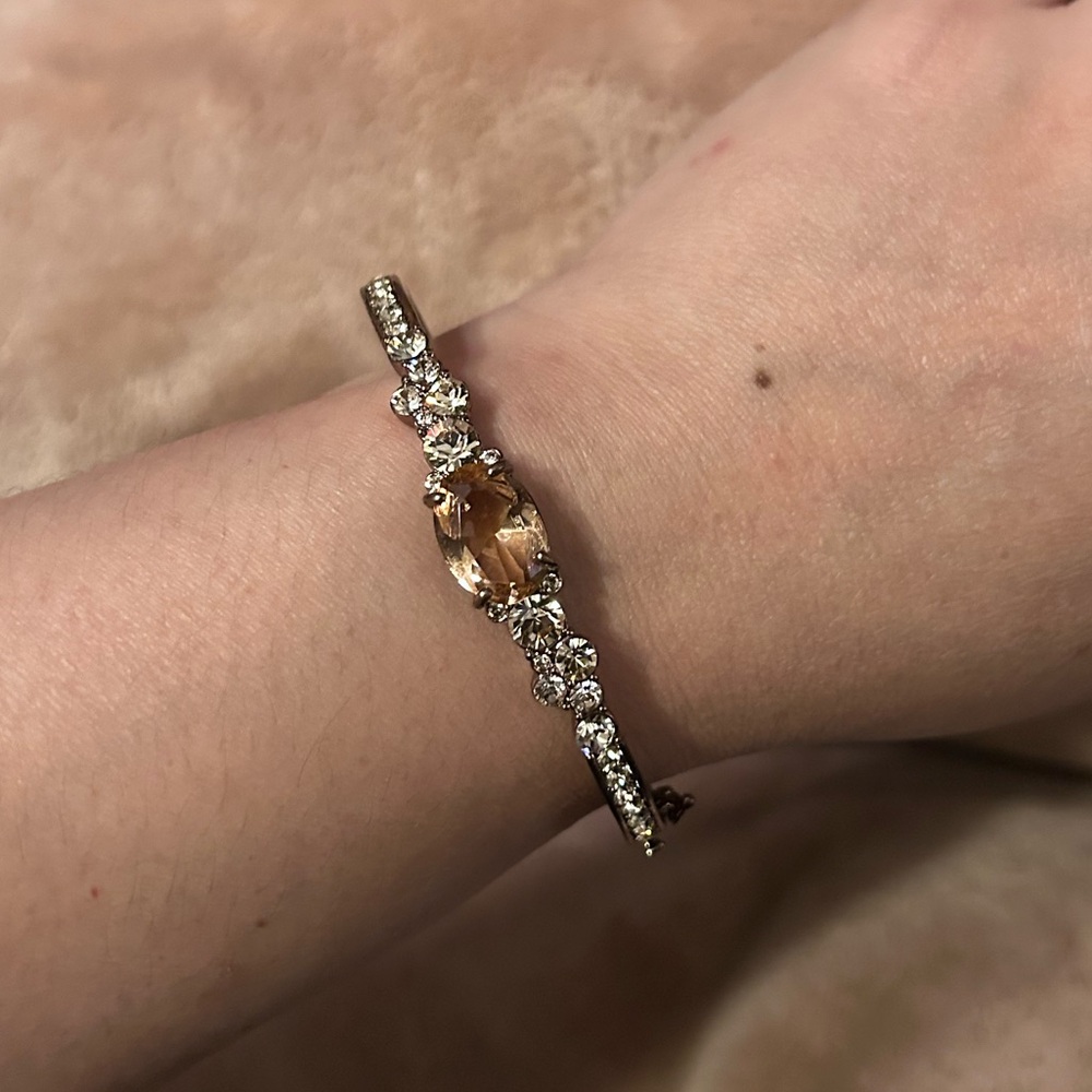 Givenchy Elegant Champagne Crystal Tennis Bracelet - Women's Jewelry